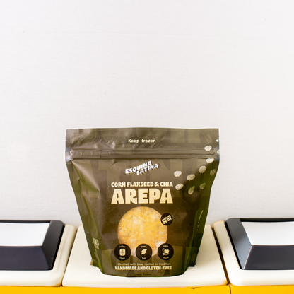 Corn Flaxseed and Chia Arepa