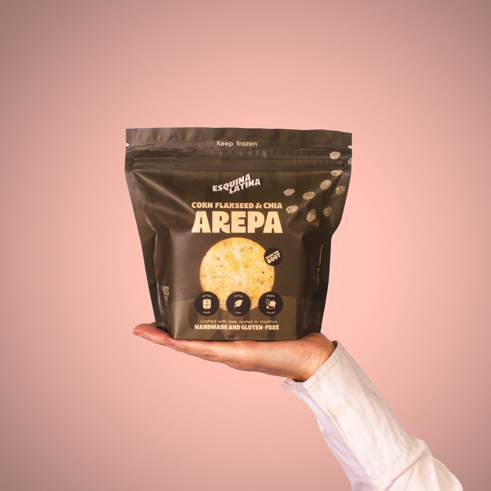 Corn Flaxseed and Chia Arepa