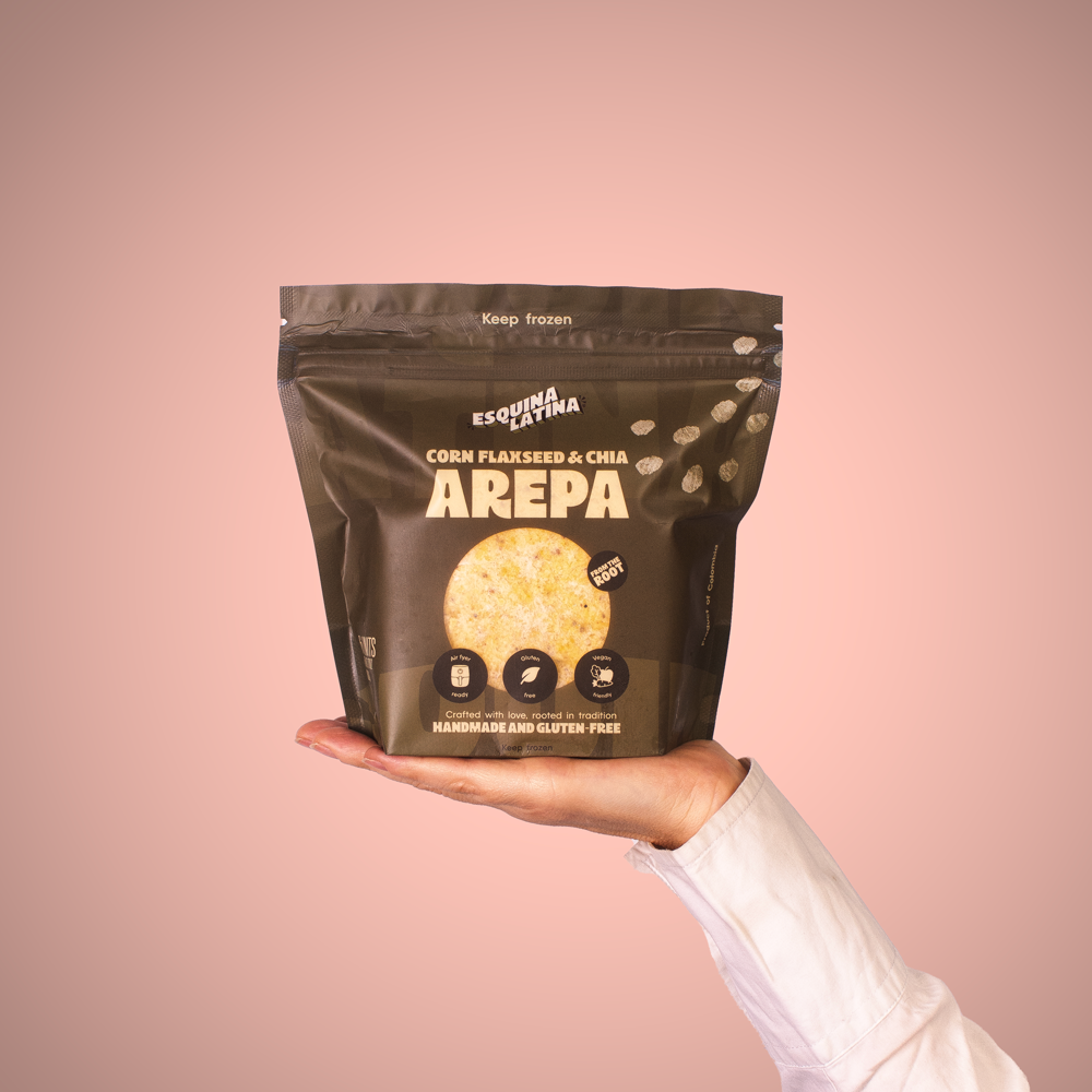 Corn Flaxseed and Chia Arepa