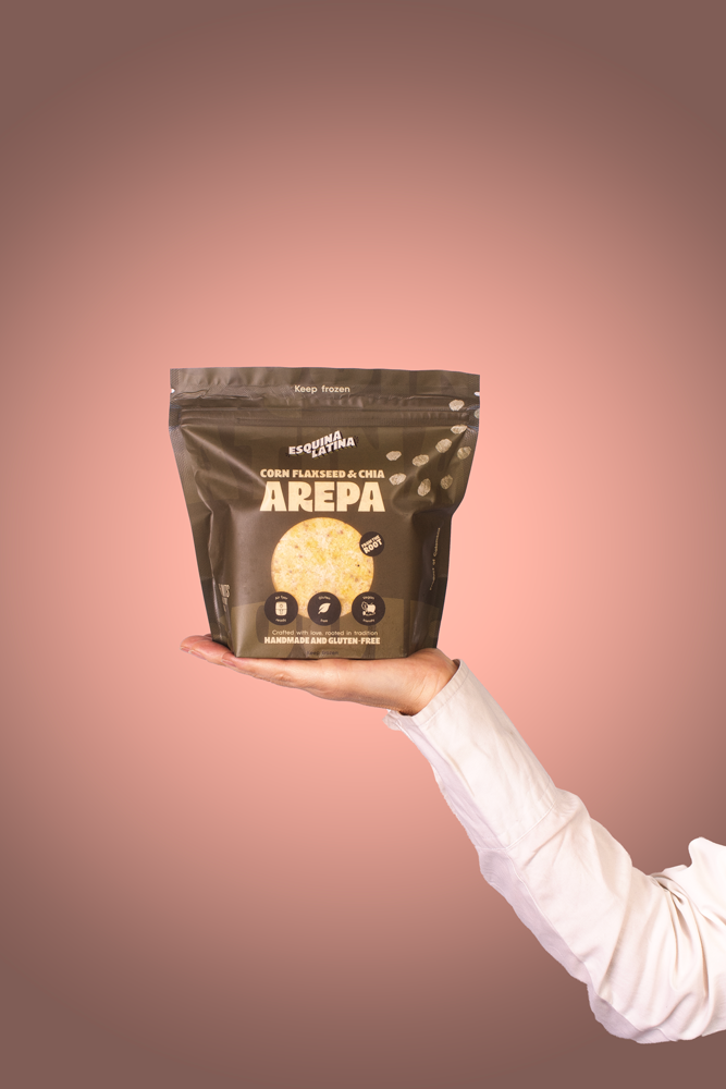 Corn Flaxseed and Chia Arepa